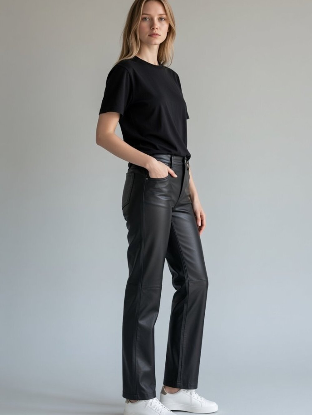 Vintage Toffs 1980s Leather Pants Size 4 Black